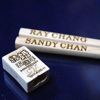原木環保筷組雕刻